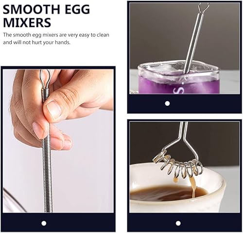 Miniatura 3 de UPKOCH Agitador de primavera 2 uds. Salsas mezcladoras de huevos de mano, batidor de crema, batidor de huevo, mini bobina, batidor de huevo, salón