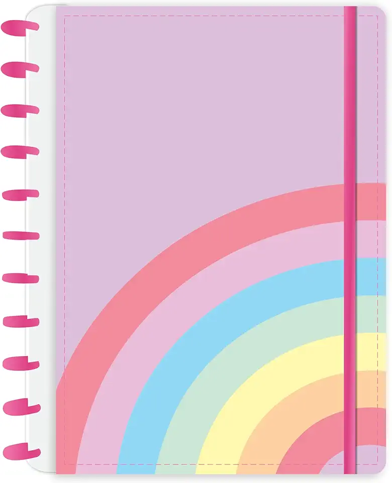 Caderno de Discos Cap Dura Grande Rainbow Lilás com 80 folhas abyara graf (tipo caderno inteligente)