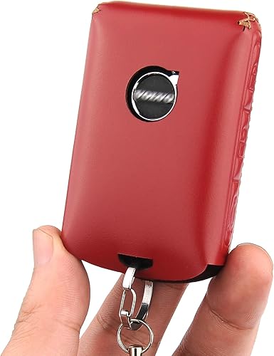 Cadtealir Funda de piel italiana auténtica para llavero compatible con Volvo XC40 XC60 XC90 S60 S90 V60 V90