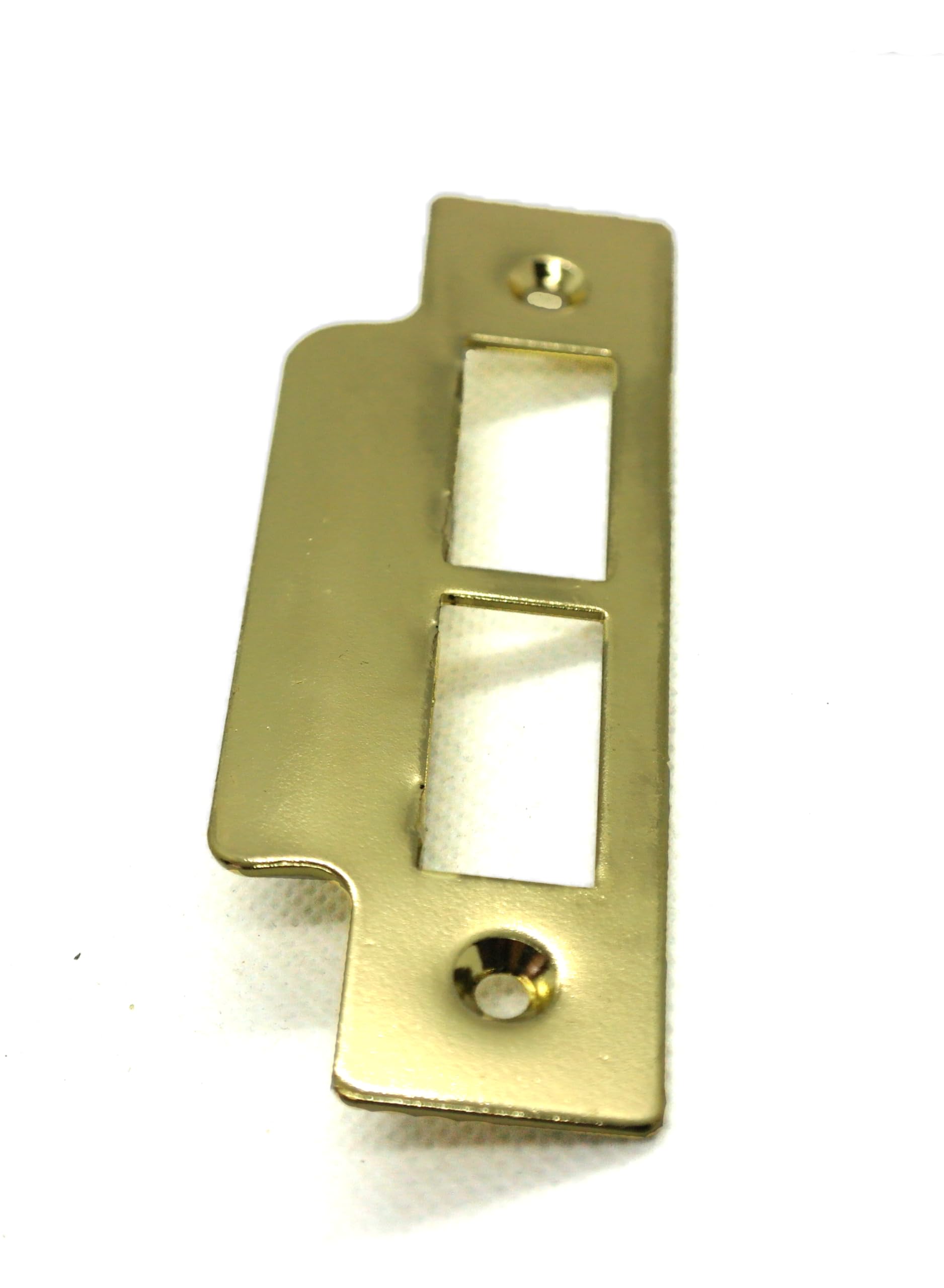Fixitflo Brass Finish Long Strike Plates Double 114Mm Length X 25Mm Width X 1Mm Thick For Mortise Latch Or Tubular Lock ( Finish)