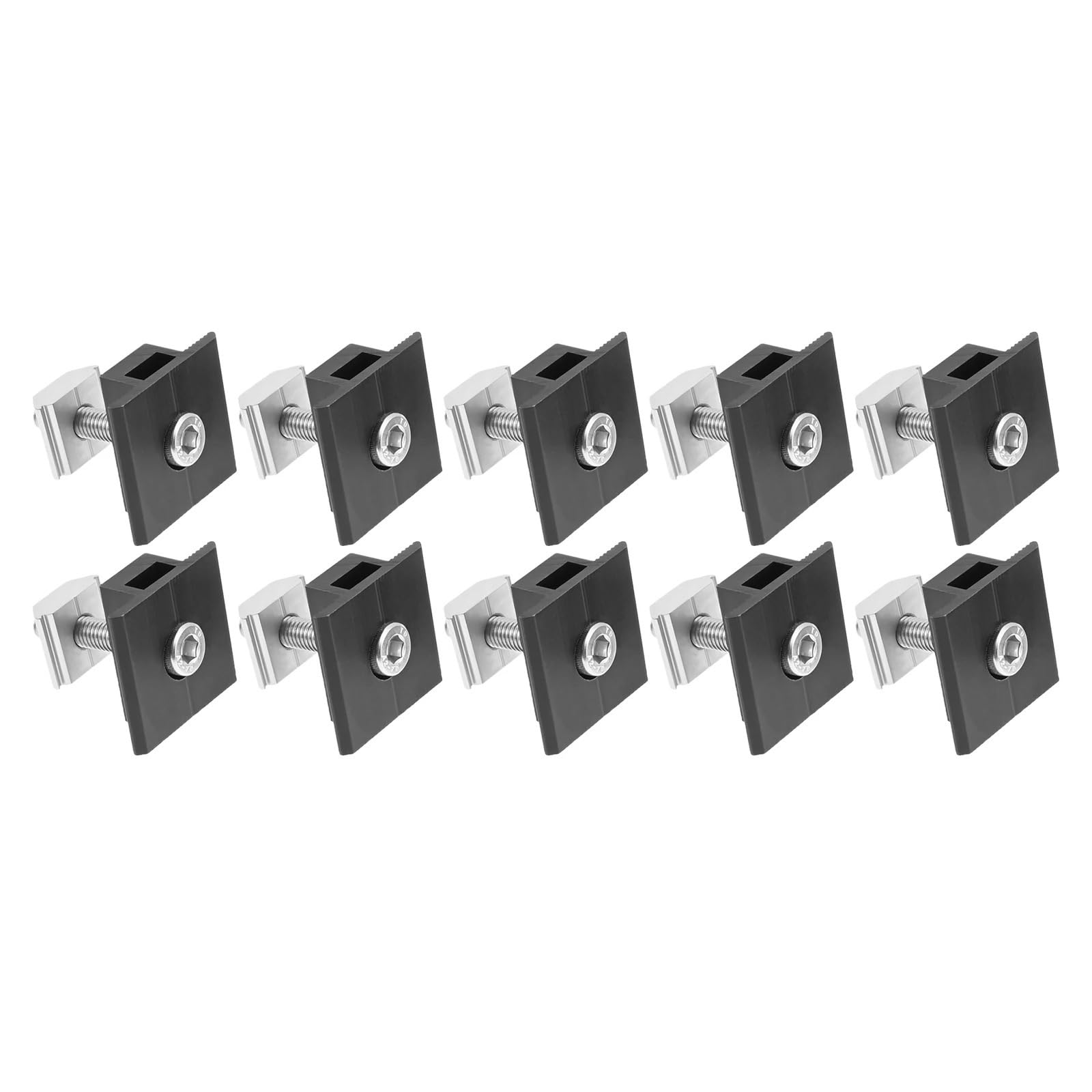 10 pezzi in lega di alluminio 30mm montaggio a pannello solare morsetto centrale moduli a forma T fissaggio staffa fotovoltaica guida terminale nero