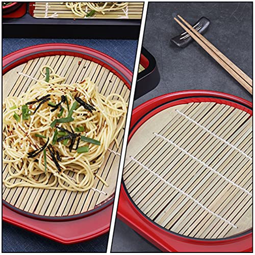 Cabilock Japanese Soba Noodle Plates With Drain Mat Dipping Cup Round Soba Noodle Board Sushi Serving Plate Sashimi Platter Snack Dish For Home Restaurant Kitchen #TOP7