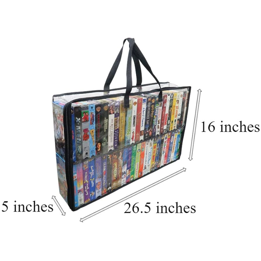 Amazon.com: Evelots 2 Pack-VHS Movie Tape Storage Bag/Case