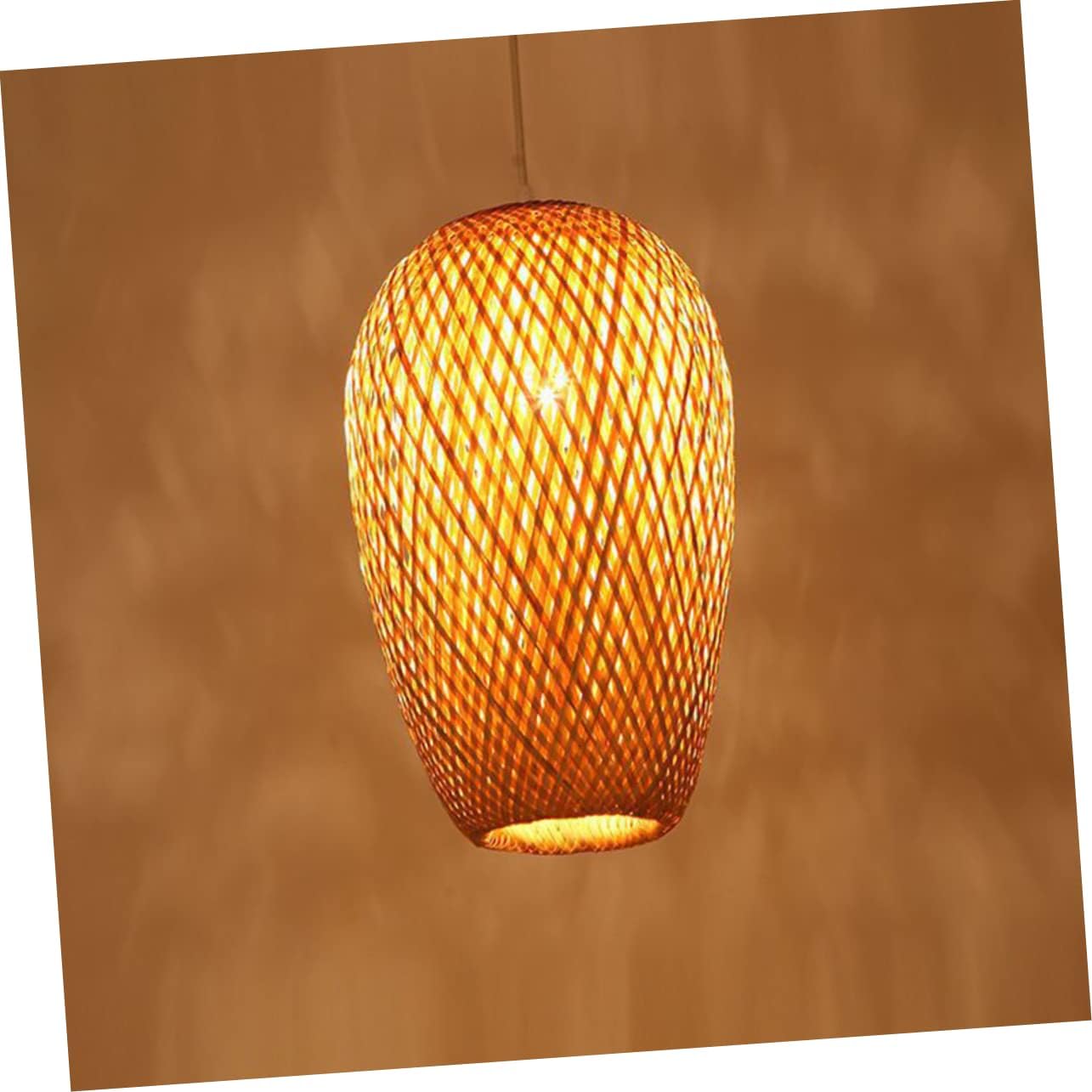 Uonlytech Woven Lamp Shade Rustic Style Lighting Cover for Zen Decor Homes Restaurants and Hotels Lampshade for Cozy Atmosphere