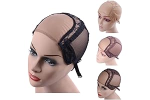 YANTAISIYU Adjustable Lace Wig Cap for Wig Making (4x4 Inch U Part, Glueless)