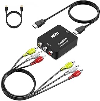 AV to HDMI Converter, RCA to HDMI, 1080P Mini RCA Composite CVBS Video Audio Converter Adapter Support PAL/NTSC for TV/PC/ PS3/ STB/Xbox VHS/VCR/Blue-Ray DVD Players