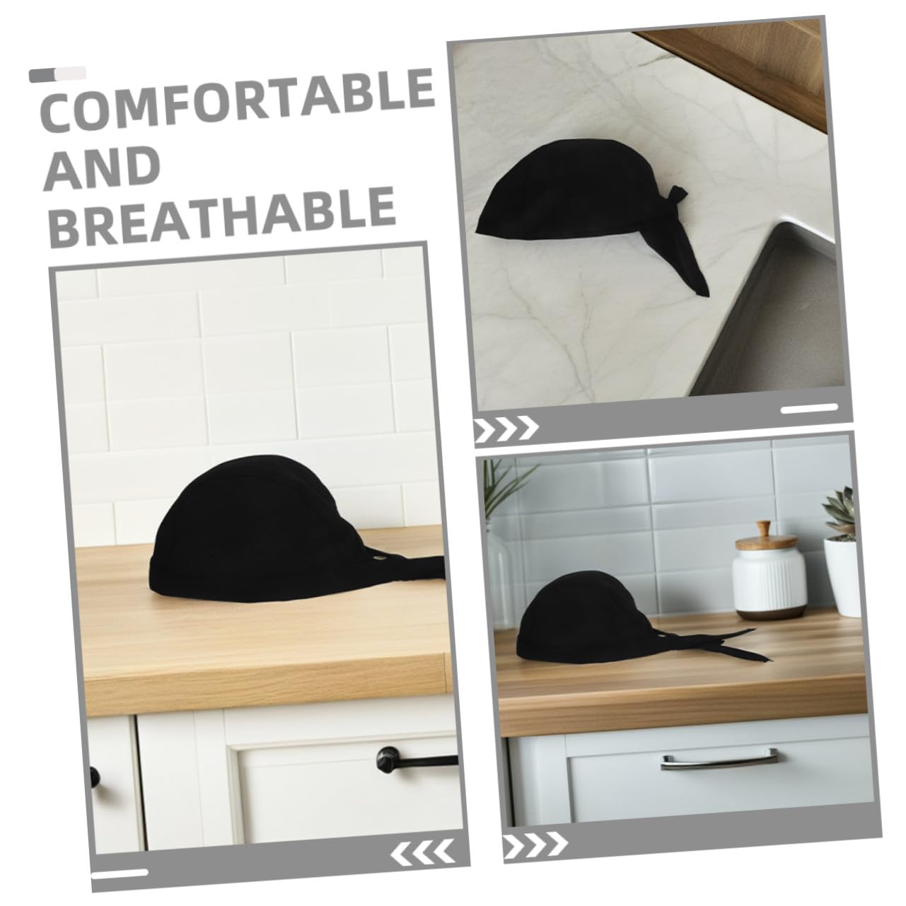 VALICLUD Gorro de Chef Japonés Unisex Elástico Negro, Lote de 12