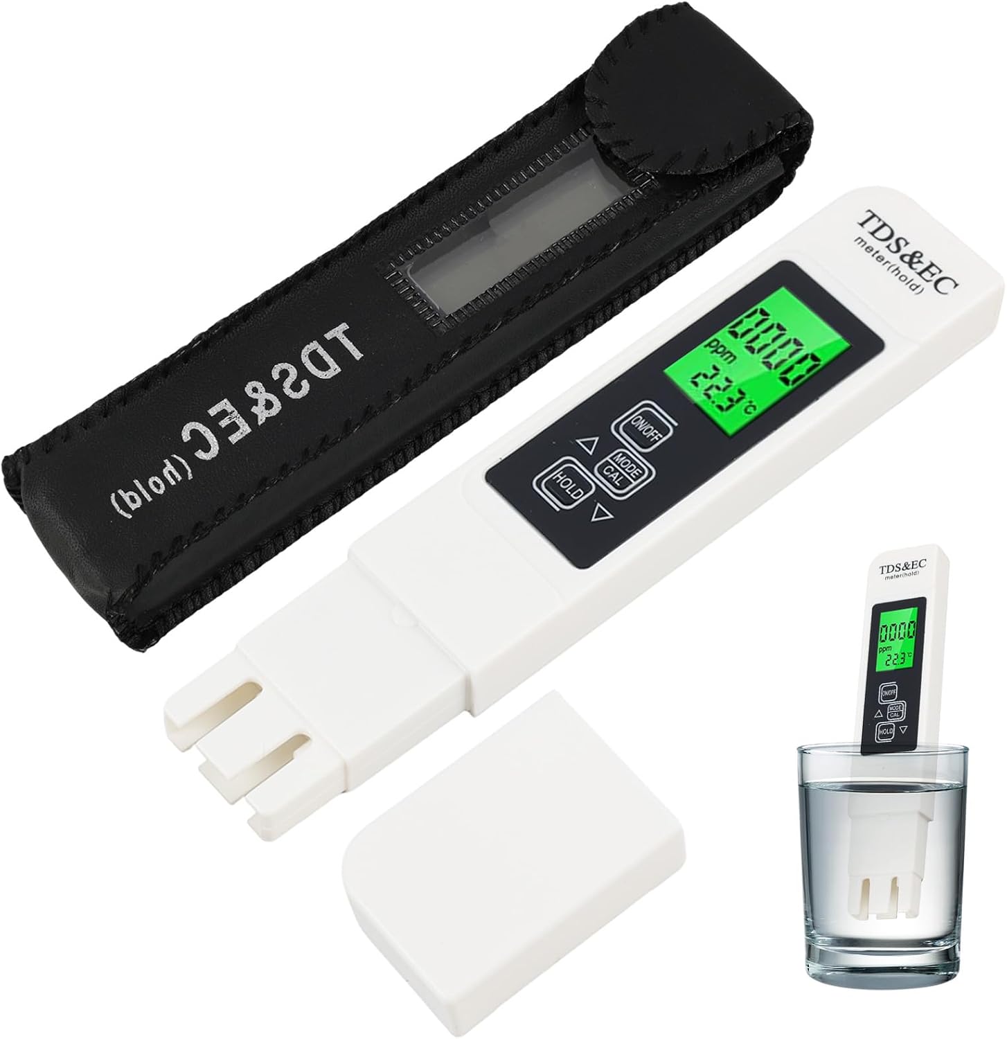 Medidor 3-en-1 calidad agua TDS/EC/Temperatura LCD