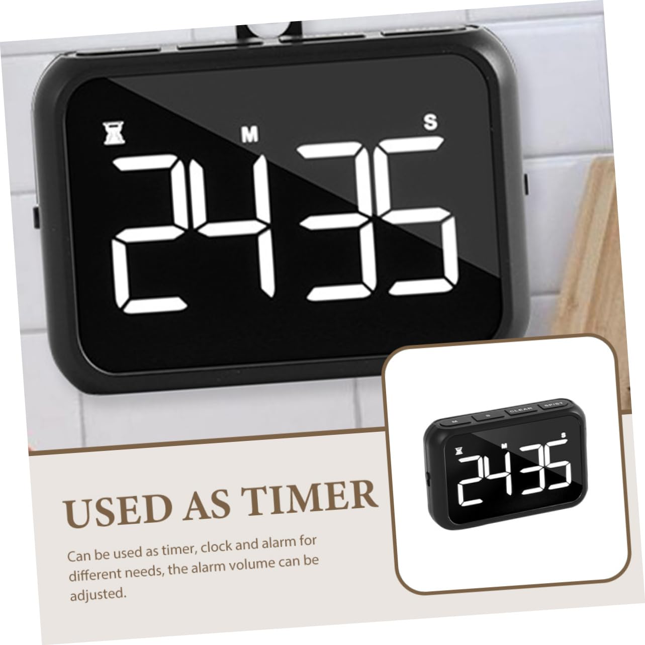 ABOOFAN 2 Piezas Temporizador Digital de Cocina con Pantalla LED Cocción y Repostería Compacto y Ligero Soporte de Incluido Función Cronómetro