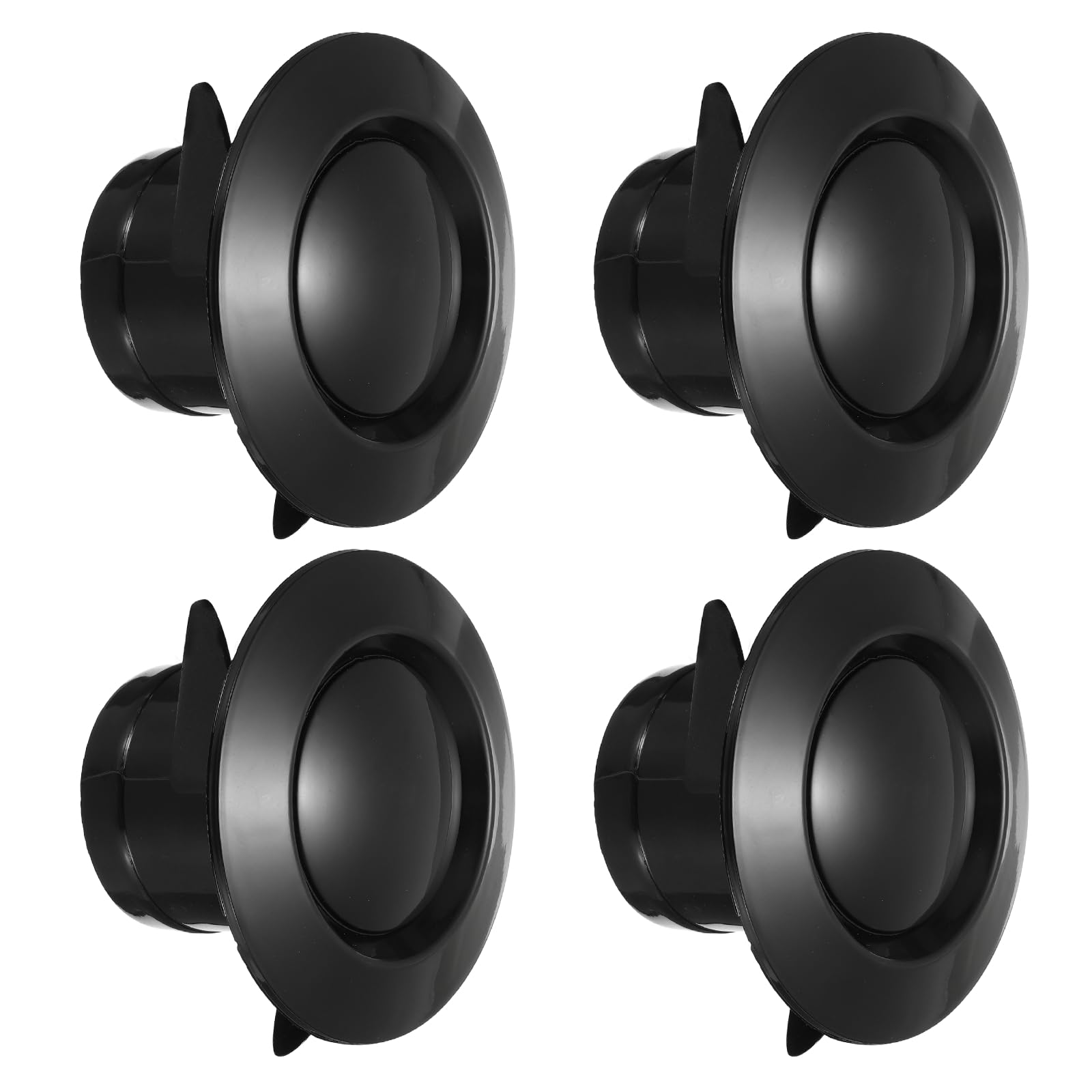 Bouche d'aération ronde 3 pouces PATIKIL | Grille abs réglable noire x4