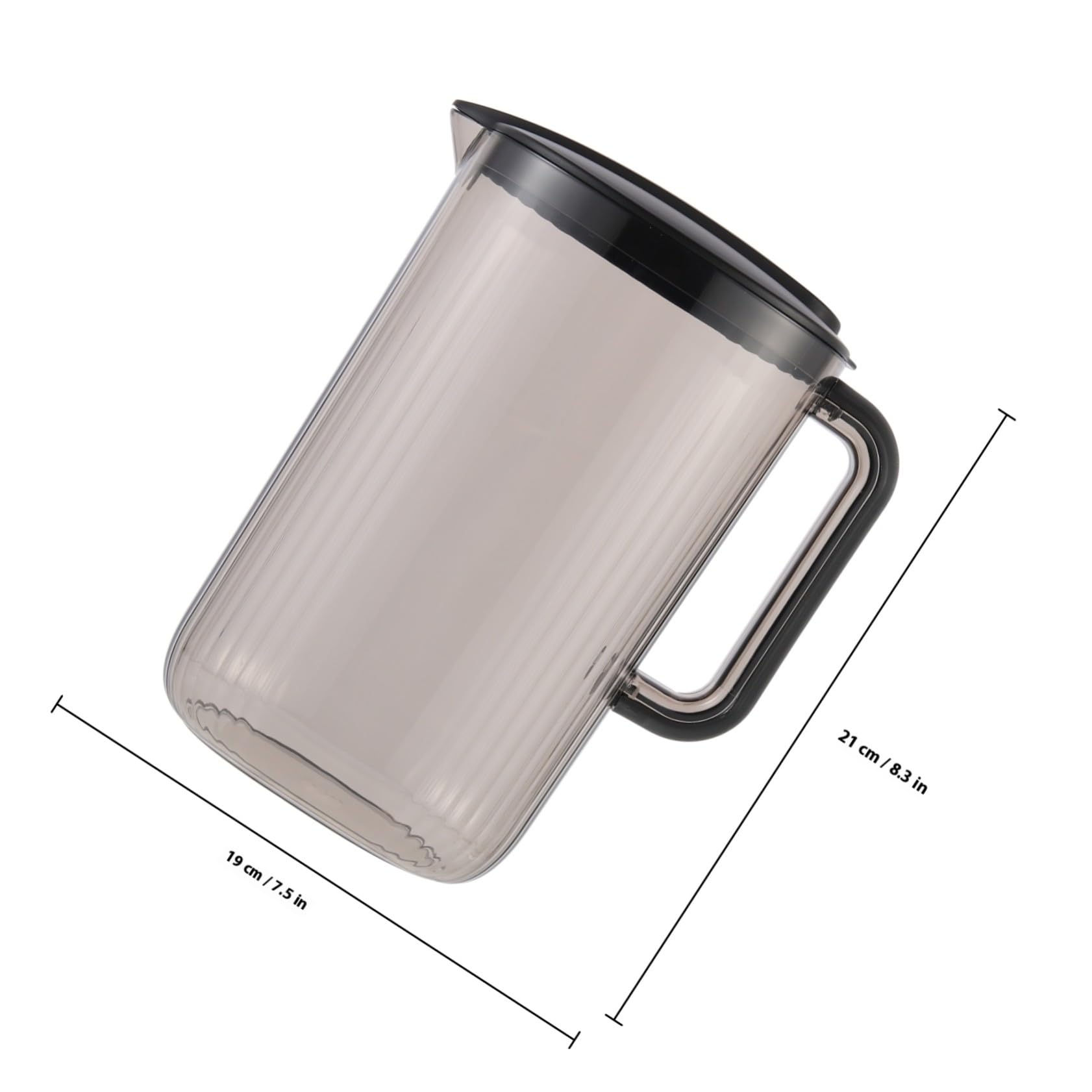 Jarra de Agua Fría de Plástico As 2200ml Negra para Hogar | Ligera y Portátil, Gran Capacidad, Apta para Leche y Té Floral, Uso en Hotel y Cocina