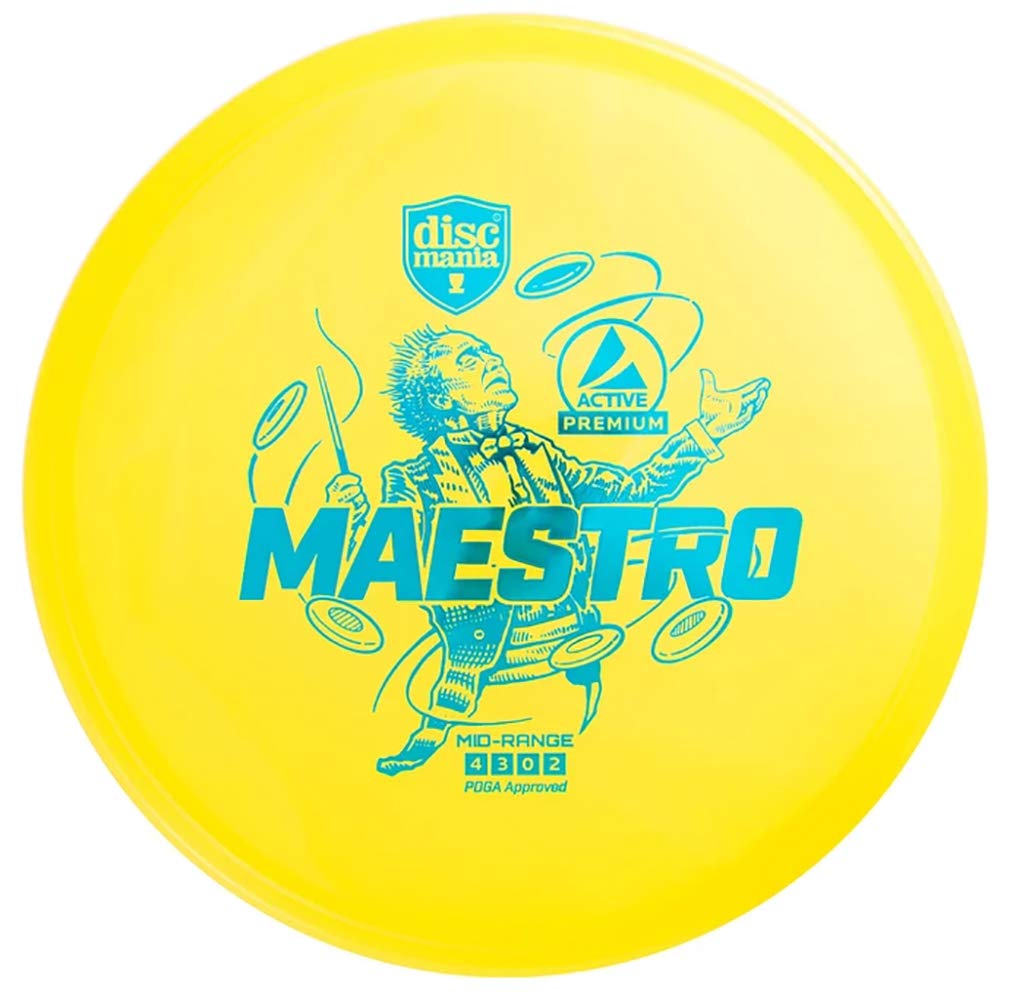 Discmania Active Premium Maestro Disc Golf Mid-Range Driver, Low-Profile Beaded Mid-Range Driver (Colors May Vary) - 165-176g