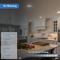 Vista 5 de Jolux Luz LED ajustable de 4 pulgadas 5CCT para remodelación, 2700K-5000K CCT seleccionable, 6W = 40W 500LM, base E26 regulable, borde biselado