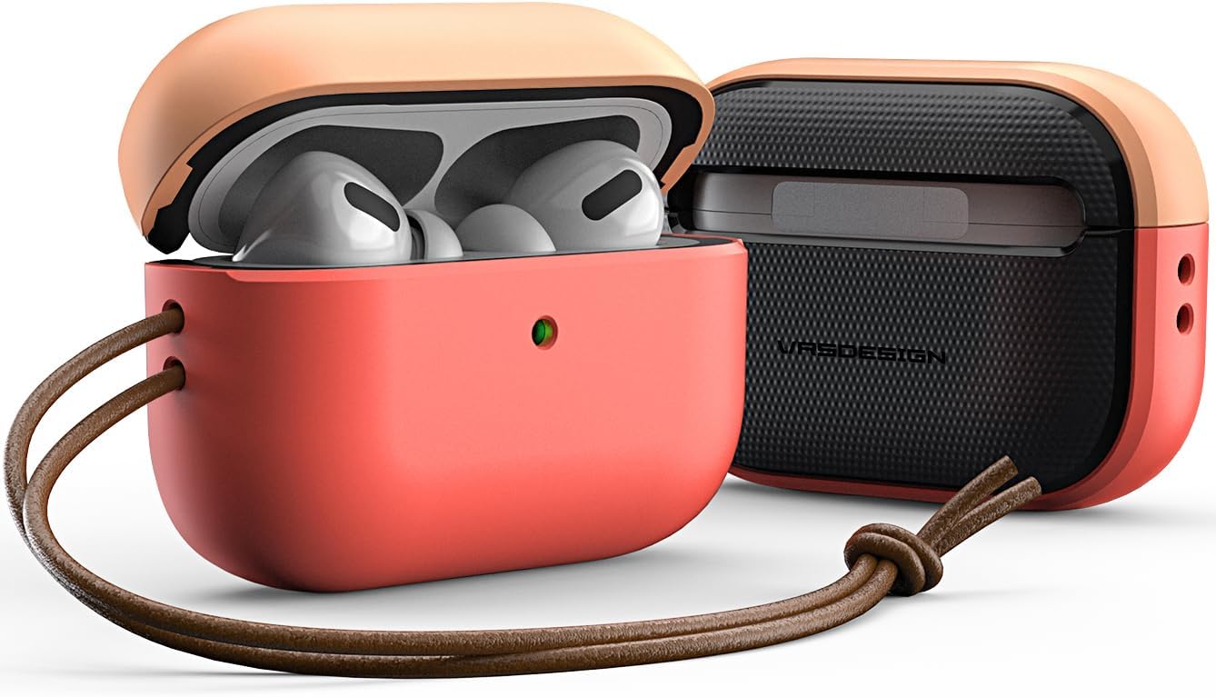 VRS Design Modern for Apple AirPods Pro 3rd Generation Case (2025) – Modern Minimal Style with Slim Profile and Precise Fit Compatible with AirPods Pro 3 (Peach & Coral)