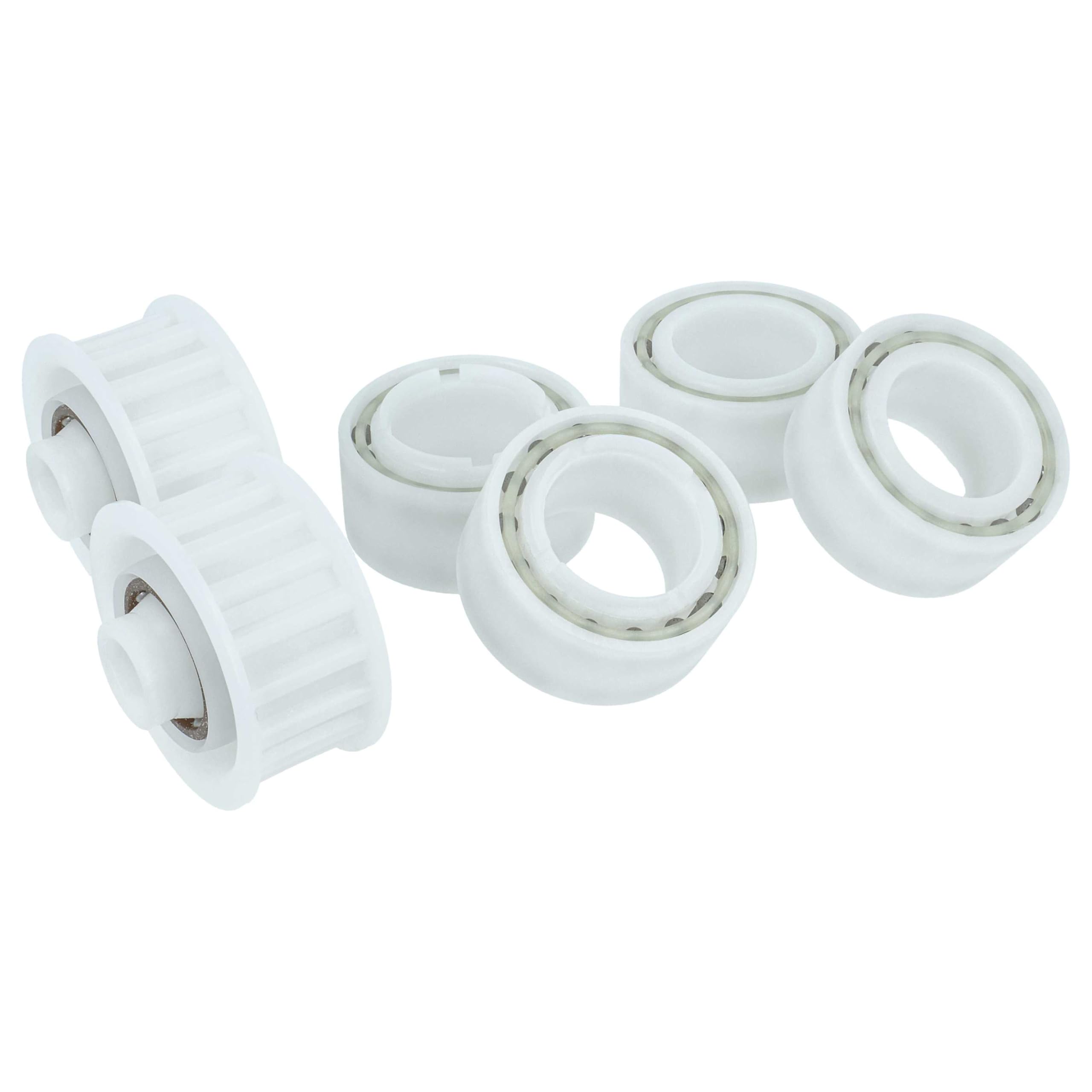 vhbw 4X Führungsräder, 2X Riemenscheiben Ersatz für Maytronics Dolphin 3884997-R6, 3884997-R3 für Poolsauger