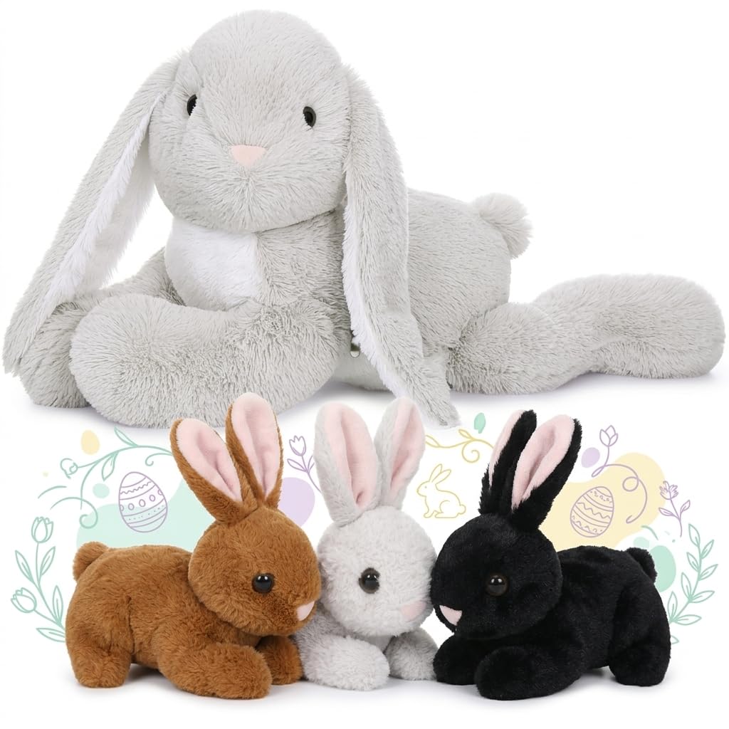 Amazon.com: MaoGoLan 4Pcs Large Bunny Stuffed Animal with 3 Babies