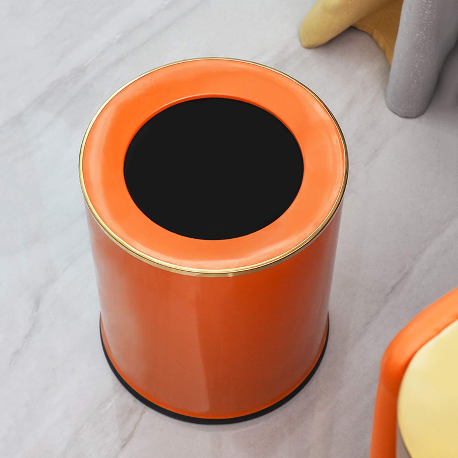 Kosze na śmieci Lekki Luksusowy Round Trash Can Household Odkryty pokój dzienny Sypialnia Kosz Na śmieci Proste i nowoczesne kosze na śmieci, 14 litrów / 3,6 galonów Wiadro do przechowywania śmieci