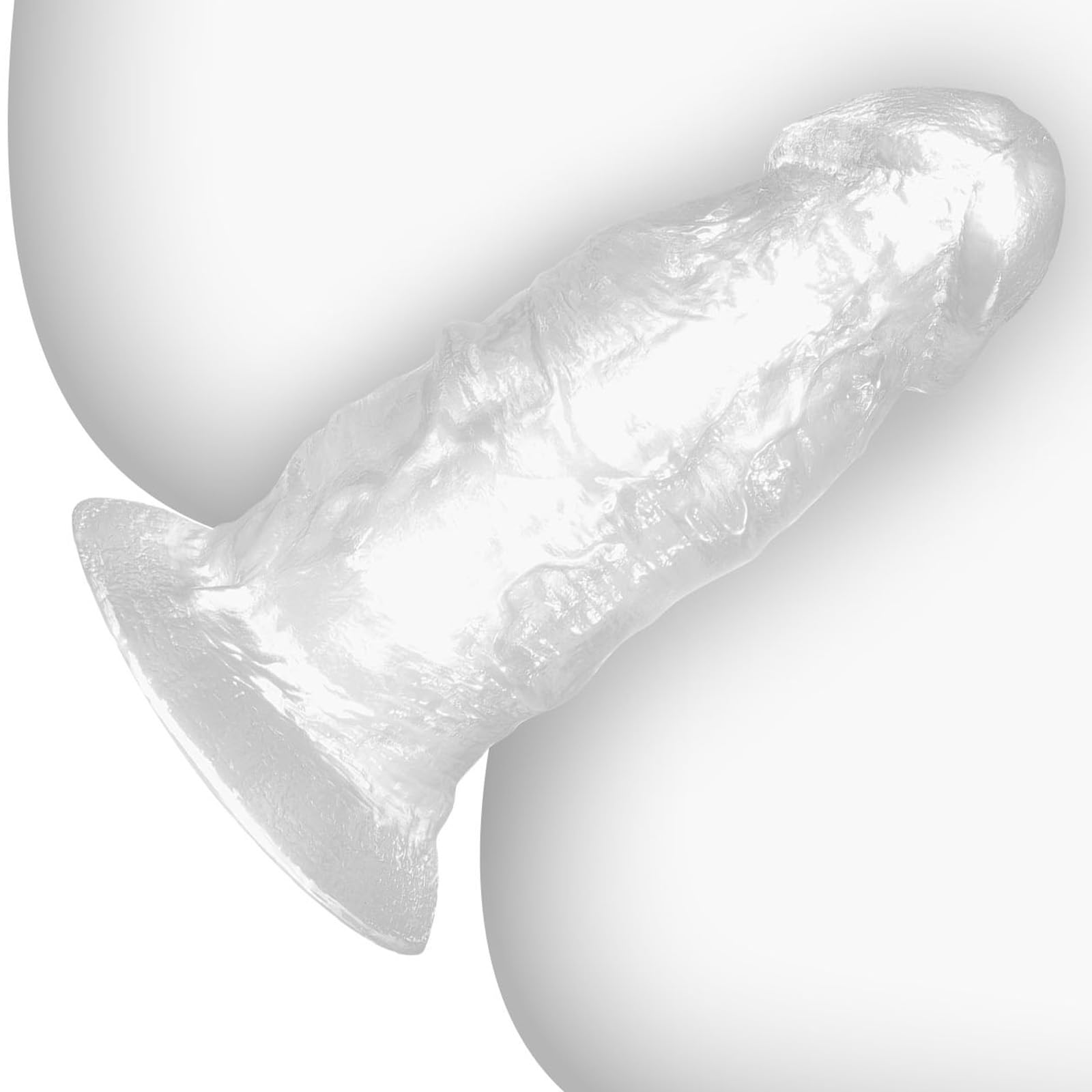 2.52" Diámetro grueso grande dildo, 7.48'' realista grasa dildo culo enchufe con succión, amplio anal dildos G punto juguete, pene anal enchufes juguetes sexuales para hombres mujeres pareja - claro