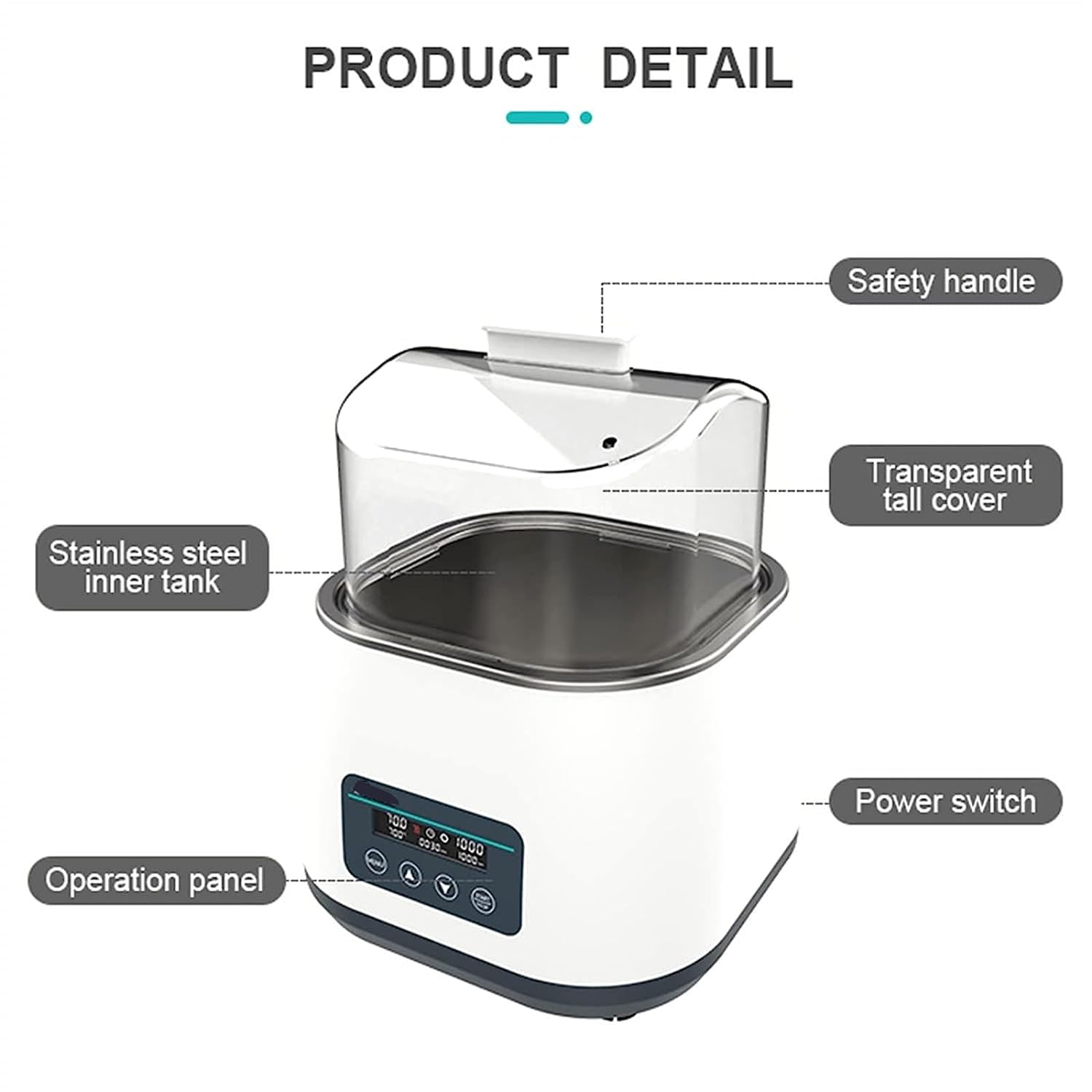Baño María de Laboratorio, baño de Agua Calefactor termostático con Pantalla Digital y agitador magnético, diseño antisecado, Pantalla LED de fácil Lectura.