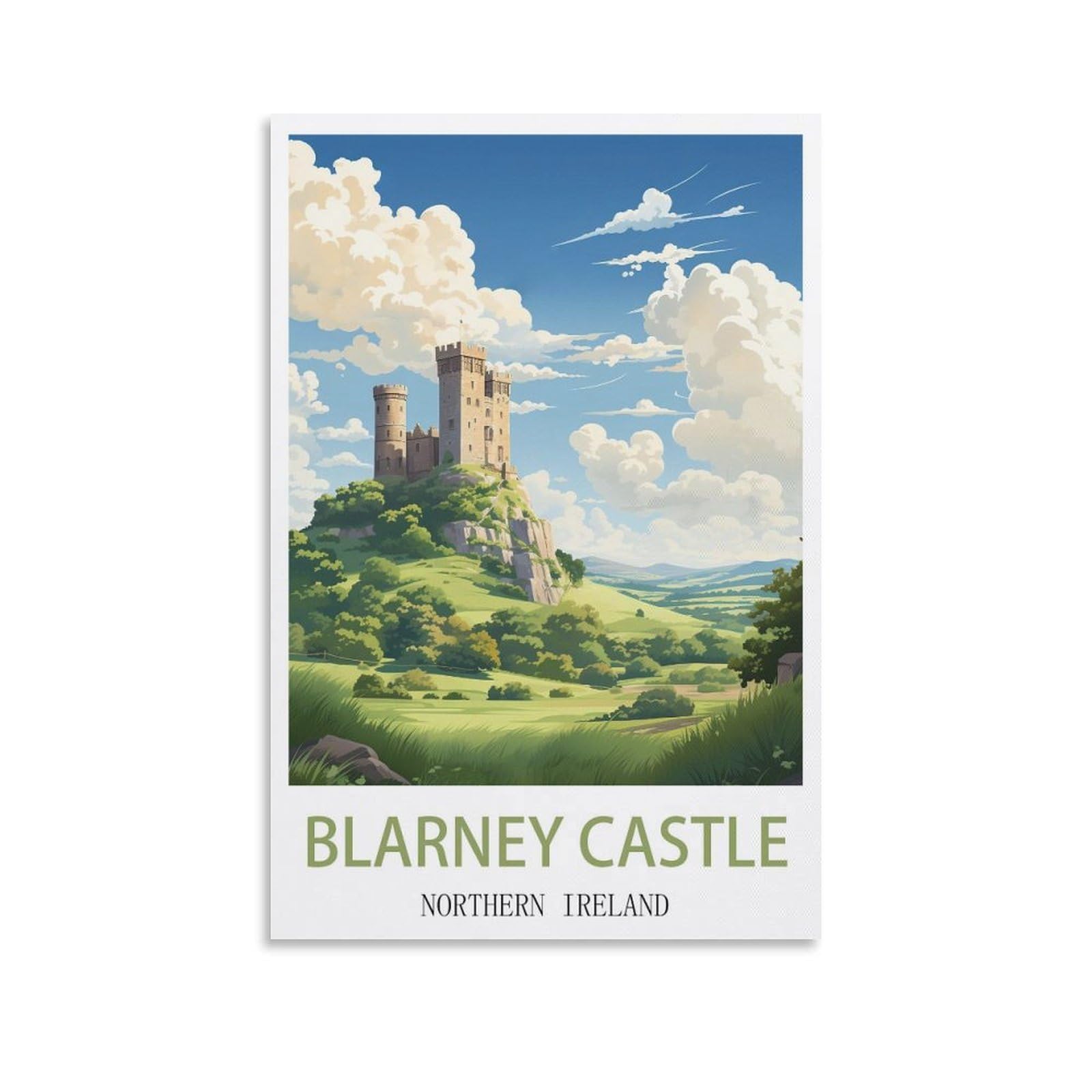 Ezmlfa S185 5D Diamond Art Kits Adults,Blarney Castle Northern Ireland,Round Dots Diamond Diy Kits Pictures For Wall Decor Home Office Decoration 50X60cm