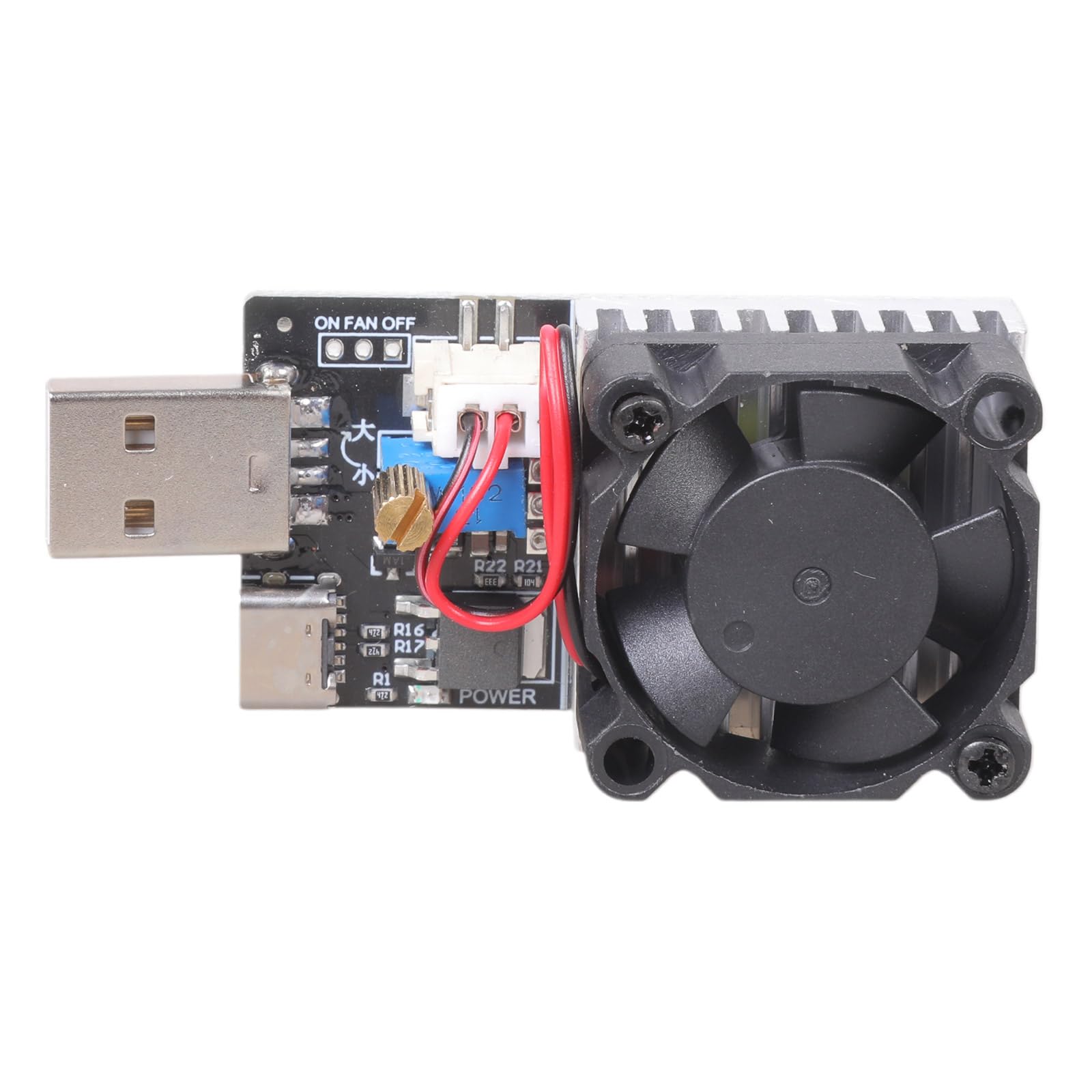 APGLSXY USB Power Load Tester 3.7-13V Input 15W Discharge with 40℃ Auto Cooling for Circuit Analysis Adjustable Constant Current Electronic Load