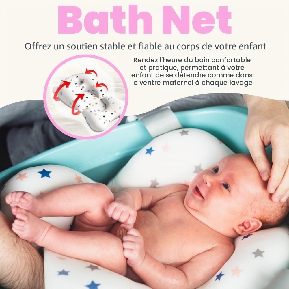 Coussin de Siège de Baignoire pour Bébé,Coussin de Bain Bebe Transat,Bain pour Bébé,Coussin de Bain Bébé,Reducteur Baignoire, Coussin Support Bain Antidérapant Pliable,Réducteur Baignoire pour Bébé