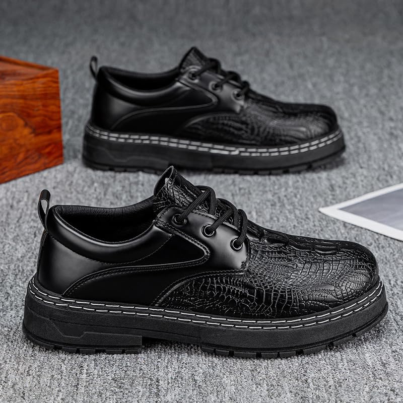 Men's Large-Sized Soft Leather lace-up Shoes - Classic Casual Business Flats, Combining Comfort with Professional Style2