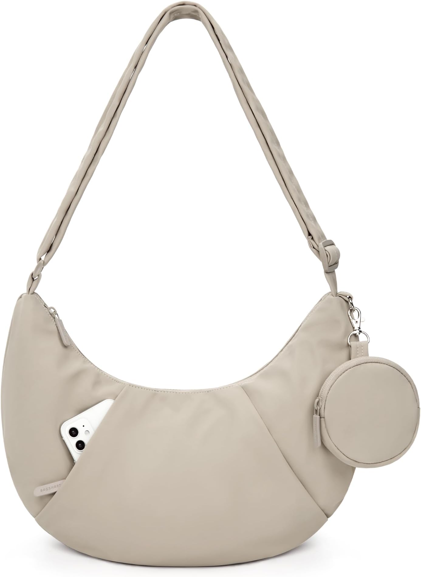 bagsmartCrossbody Bags for Women, Lightweight Shoulder Bag, Casual Crescent Bag with Adjustable Strap