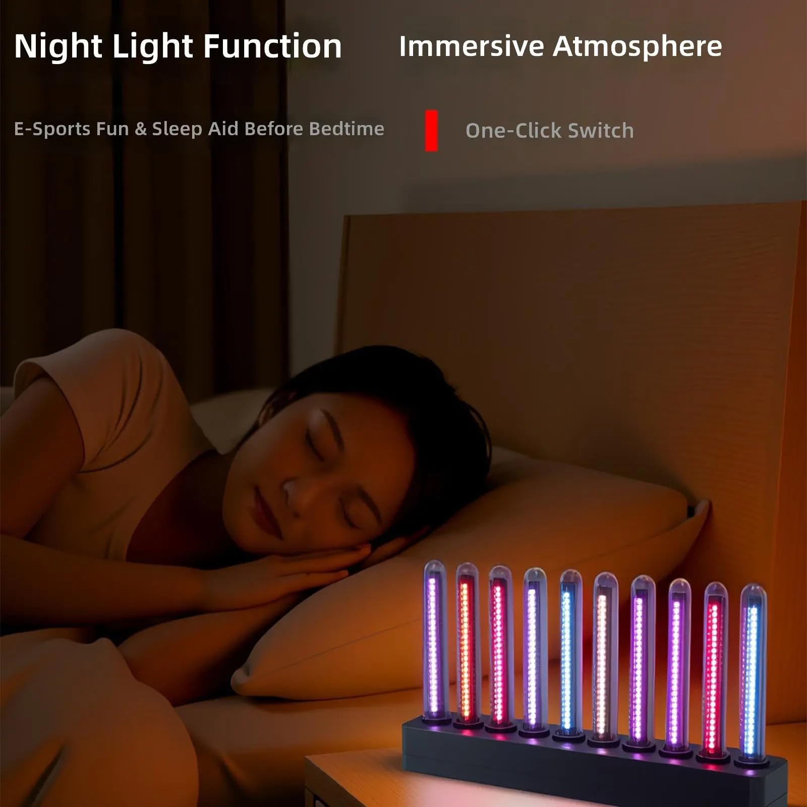 USB C Power RGB Spettro Luce con 8 modalità dinamiche e luminosità regolabile per desktop e decorazione della stanza Musica Ritmo Luce