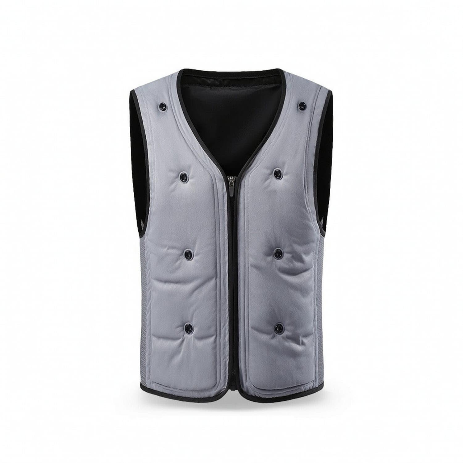 MERISHOPP Ventilated Cooling Vest with Mesh Side Panels Breathable Mesh Cooling Vest Sleeveless Workwear Quilted for Outdoor Workers, Construction Sites, Gray, M-picture-54