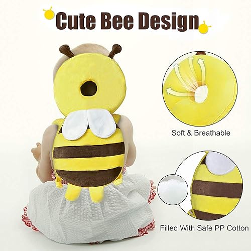 Miniatura 3 de Okydoky Protector de cabeza de bebé y rodilleras para gatear, mochila de seguridad ajustable para la cabeza de los niños pequeños, protección de