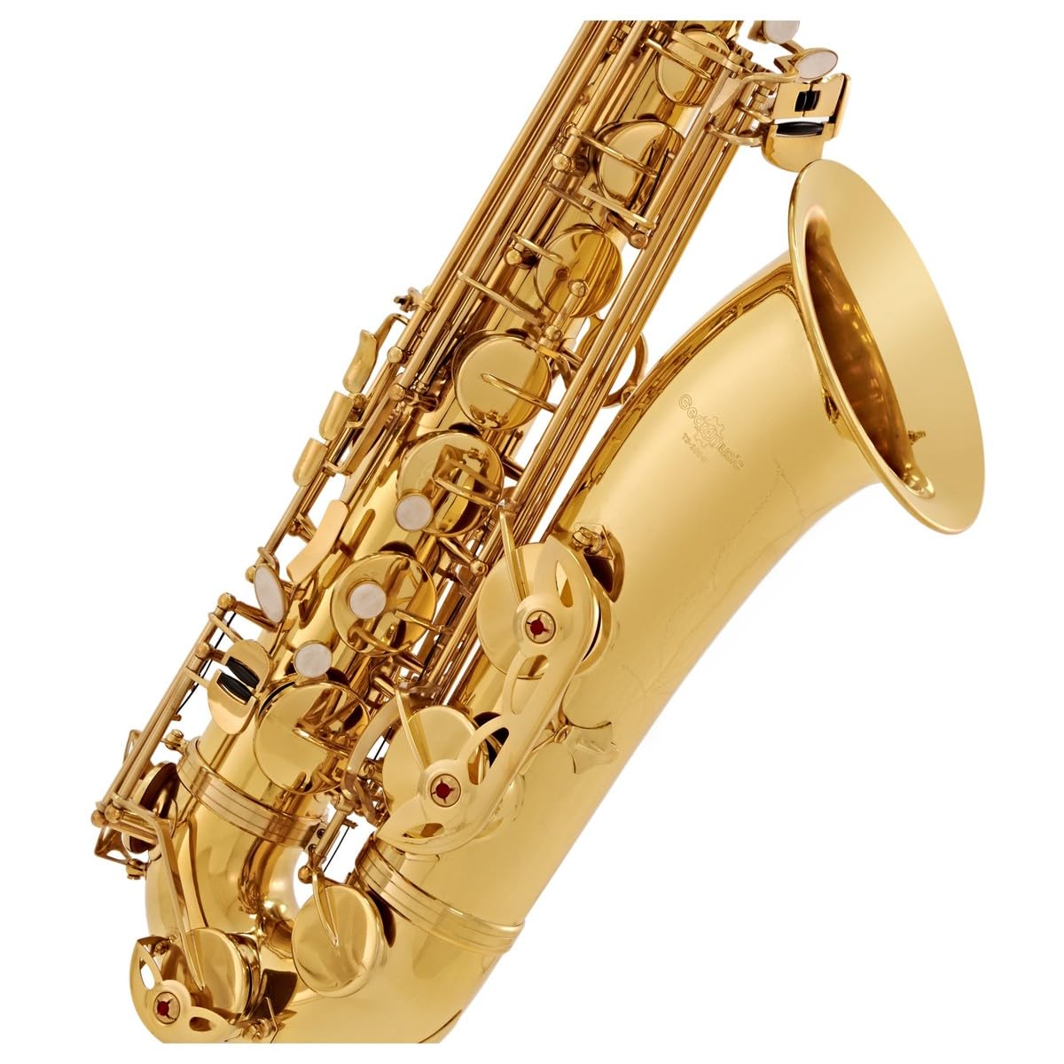 Sassofono Tenore di Gear4music Dorato | Tono Brillante a Risposta Facile, Campana Rimovibile e Chiave Fa# Acuto, Finitura Laccata Oro, Custodia e Ancia Incluse