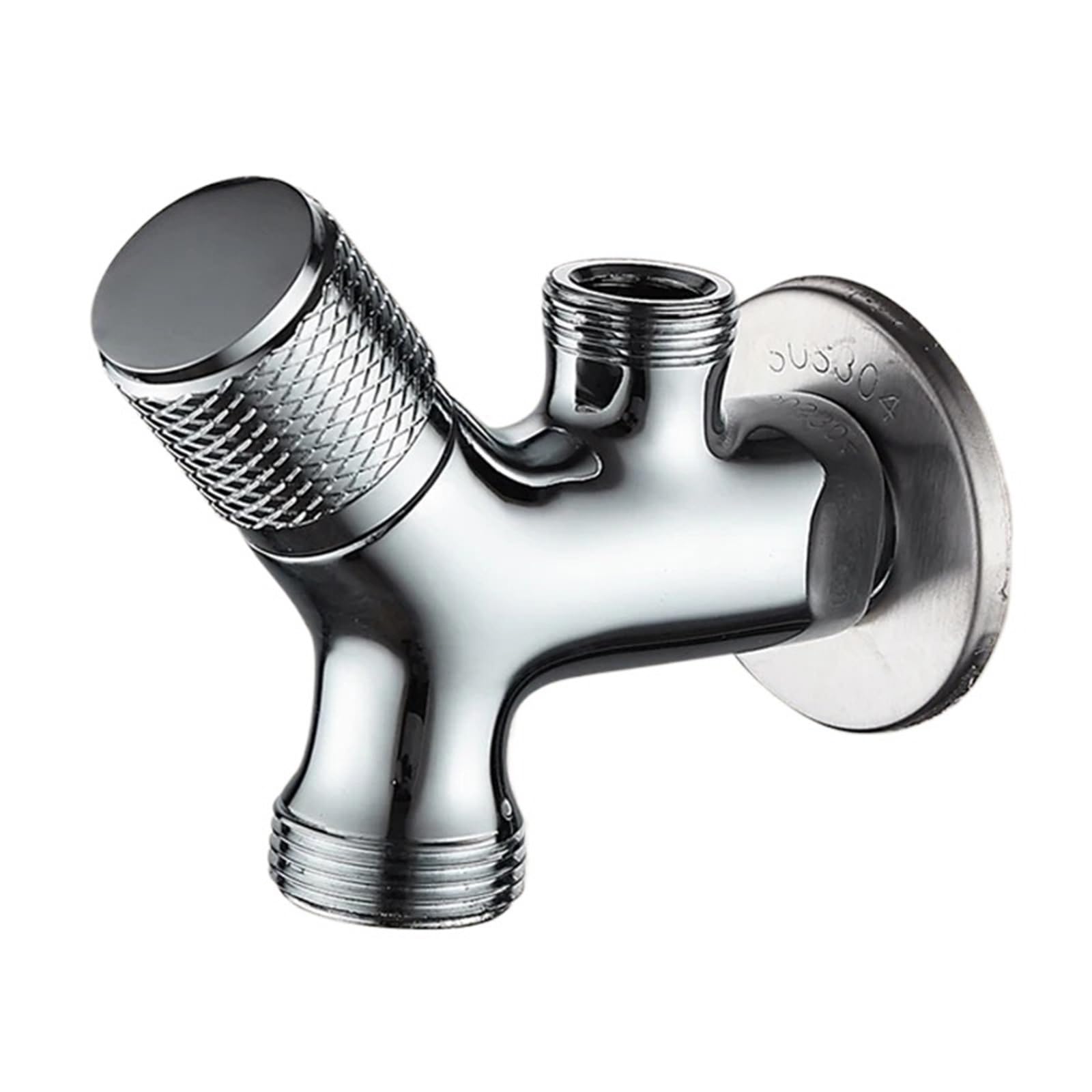 Yilwpv Silver Faucet Angle Valve G1/2 Brass One Into Two Out Washing Machine Tap For Kitchen, Bathroom For Bathroom