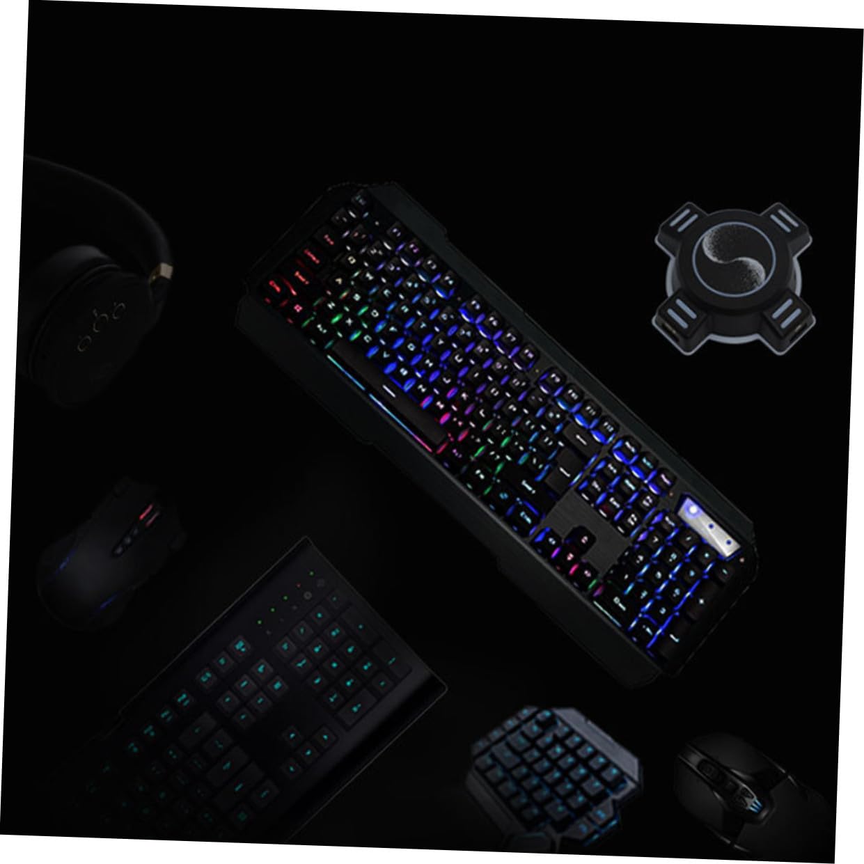 Operitacx Convertitore Mouse-tastiera Adattatore Per Tastiera Portatile e Controller Gamepad Per Console Gioco Nero