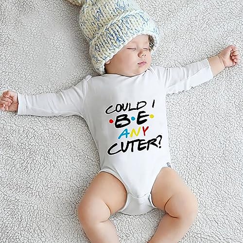 Could I Be Any Cuter Funny Newborn Outfit Long Sleeve Baby Boy Romper White Baby Clothes3