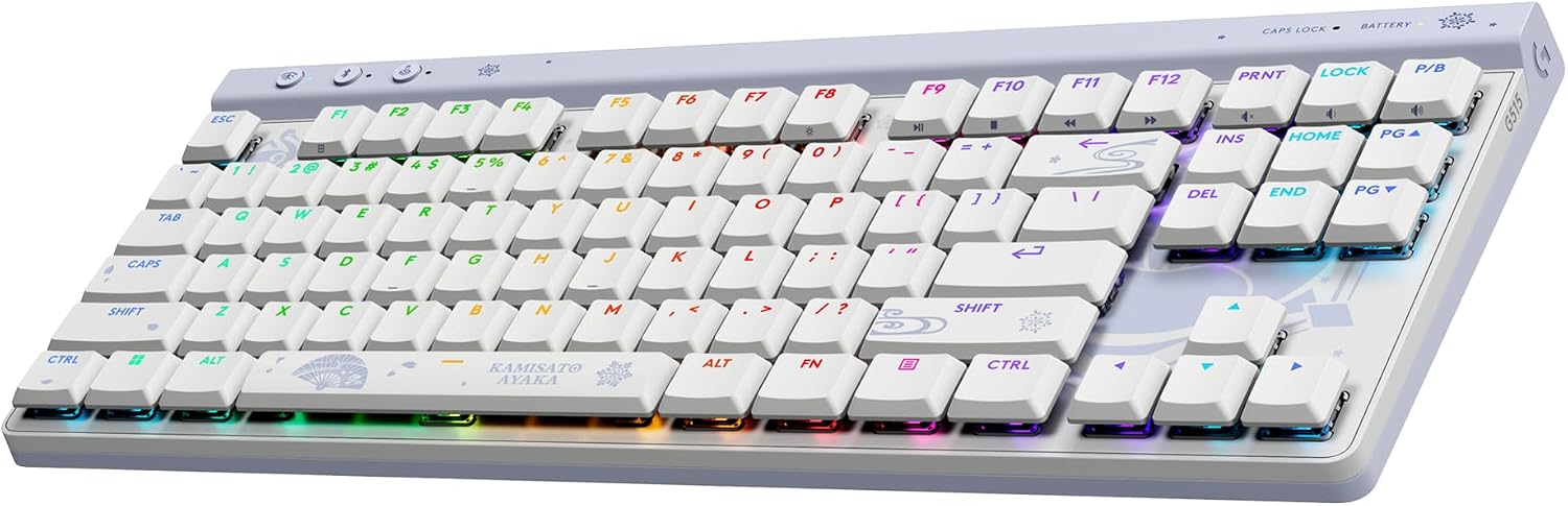 Logitech G515 TKL Wired Gaming Keyboard (Tactile) - Genshin Impact Edition | Low profile, gaming, LIGHTSYNC RGB, thin design, double-shot PBT keycaps, mechanical switches