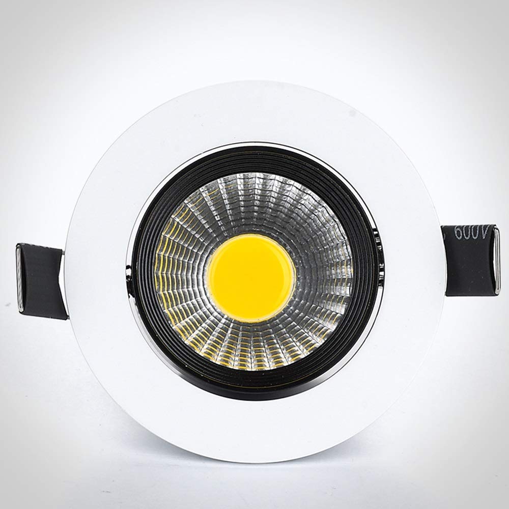Foco Led Empotrable De Alta Luminosidad, Aluminio COB, Downlight Empotrable, Foco Led Antideslumbrante para Techo, Paneles De Rejilla De Estilo Nórdico, Luces De Techo In,Naturallight-12W