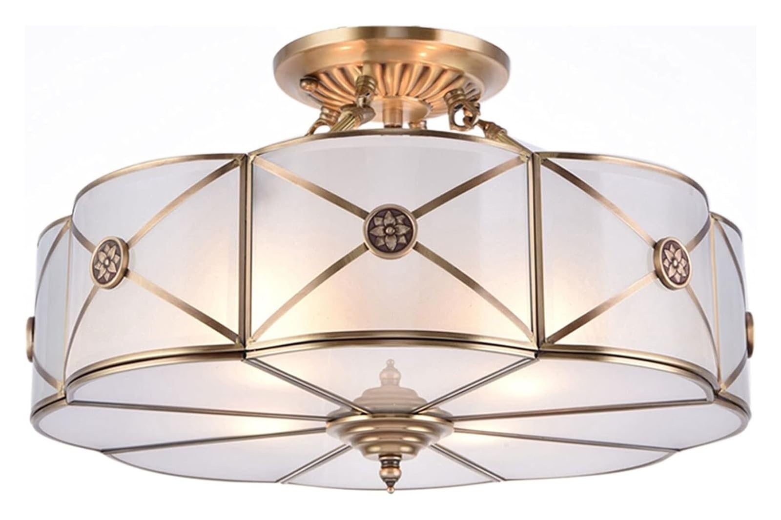 LYMSXAZOU Semi Flush Mount Ceiling Light Fixture,Classic Stained Glass Lampshade Chandelier Crafts Lamp Fixture,Modern Pendant Lighting
