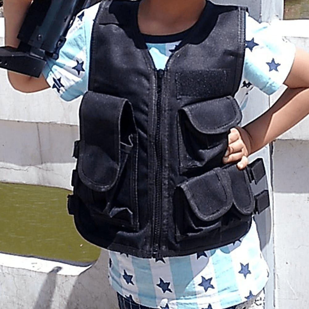 Gilet De Sport pour Enfants, Gilet De avec Gilet Multi-Poches, Entraînement Au Combat sur Le Terrain, Jeux De Plein Air