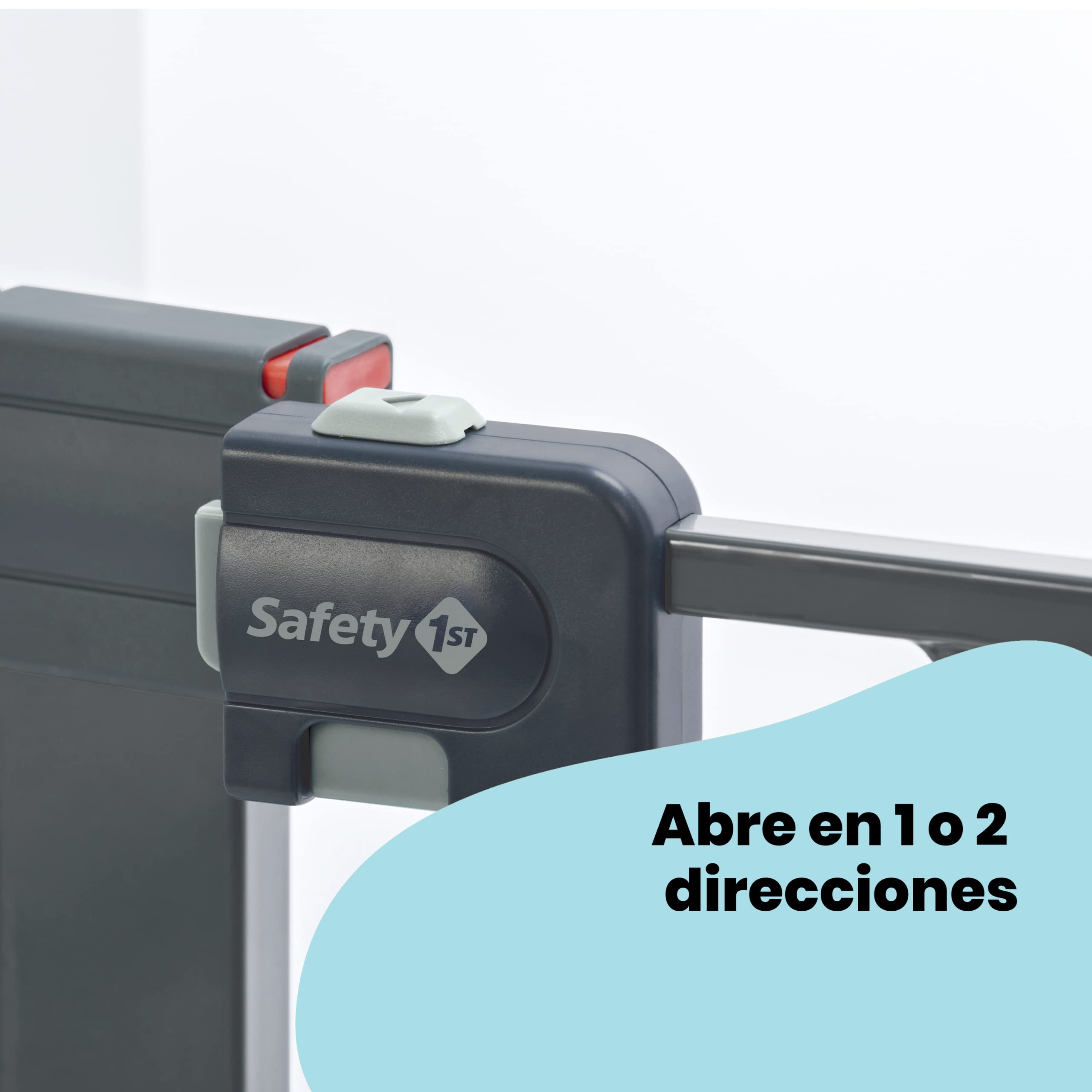 Safety 1st Easy Close Metal, Barrera Seguridad Niños Escalera Presión, 73–80cm (máx. 108cm), Valla Seguridad Infantil Fácil Cierre, Abre 1 Mano, Sin Tornillos (Sin Taladros), Doble Bloqueo, Negra