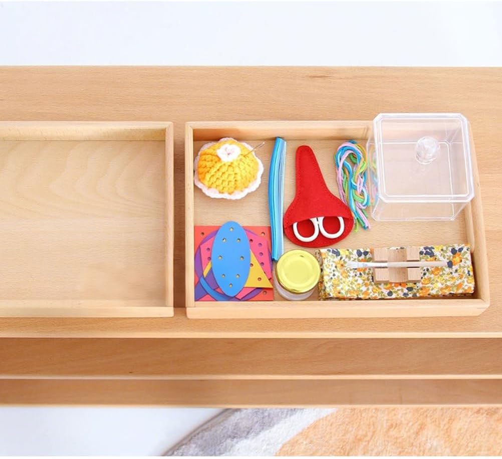 Montessori Cutting & Sewing Tool Set with Beechwood Tray, Fine Motor & Motor Skills Toy for Toddlers 3+ Years