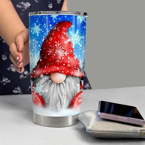 Miniatura 6 de Vaso de gnomo personalizado con nombre personalizado, vaso de Navidad de 20 onzas, 30 onzas, acero inoxidable, aislado, tazas de viaje, tazas de
