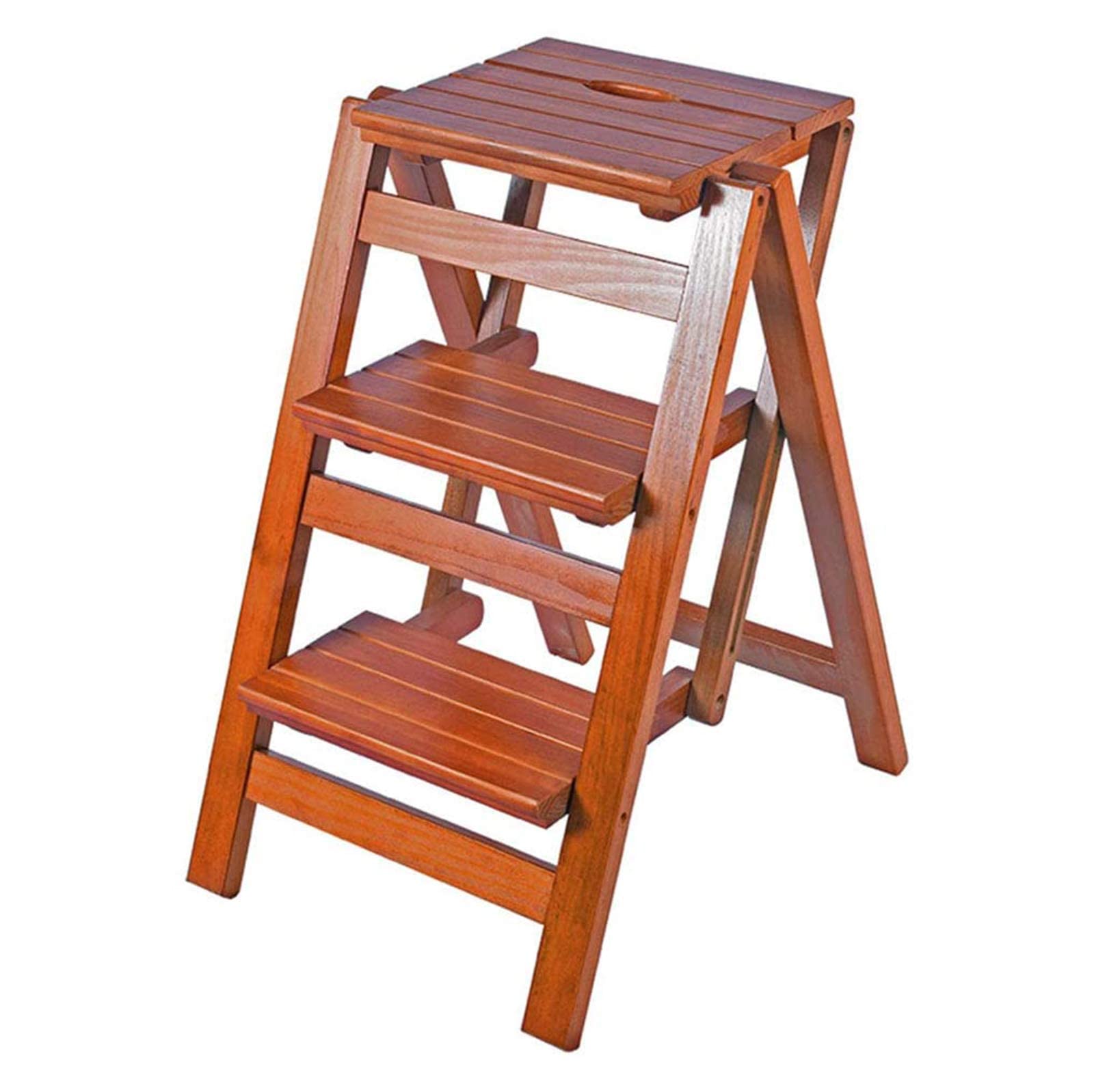 Tabouret escalier pliant en bois massif à 3 marches