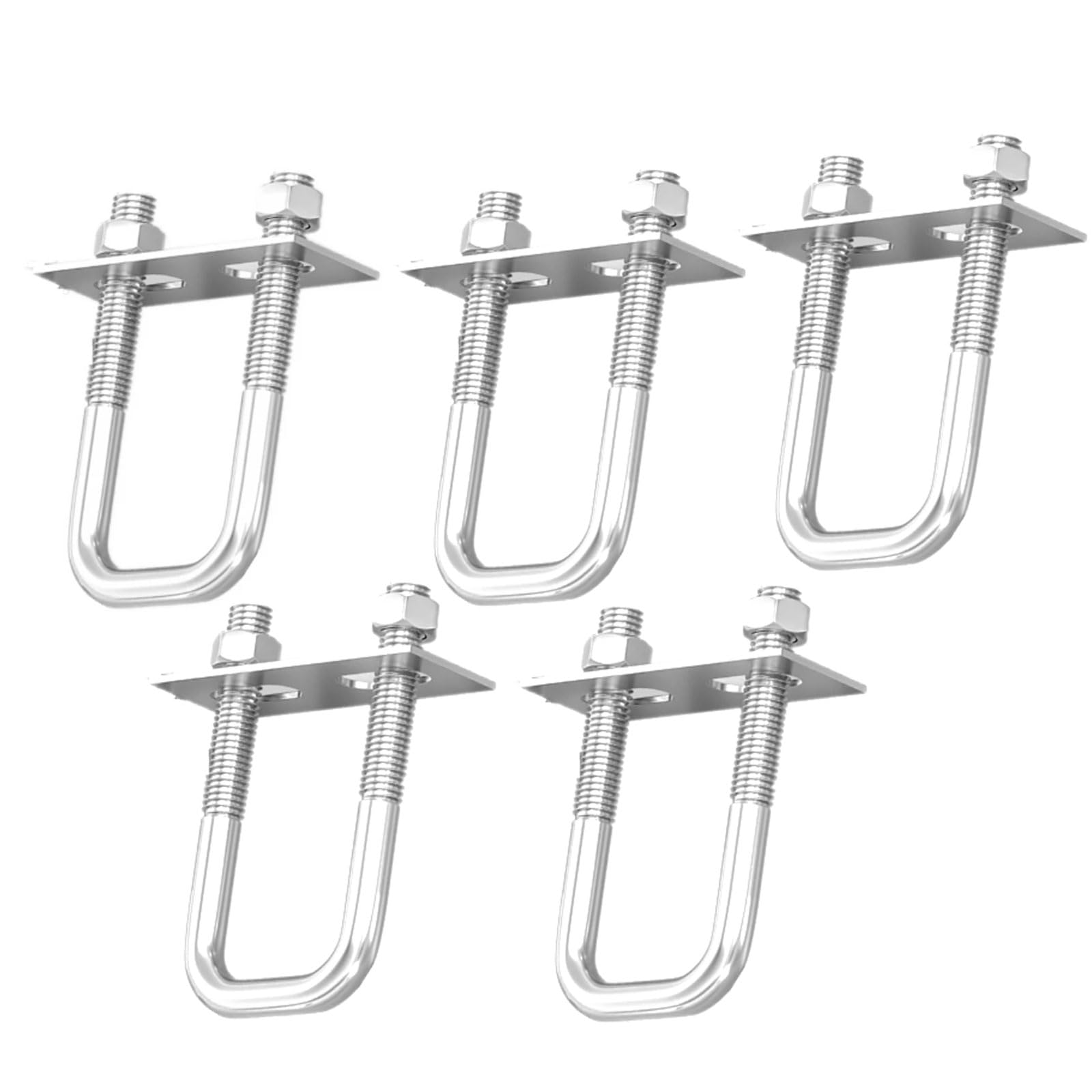 Metalowa śruba okrągła w kształcie litery U, Stainless Steel Square U-Bolts Kit M6 M8 M10 With Nuts And Frame Plates(M6*30 * 50(5 sets))