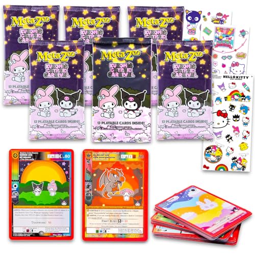 Kuromi's Cryptid Carnival Collectible Trading Card Game - Bundle with 6 Kuromi and My Melody Card Packs Plus Stickers, More | Hello Kitty and Friends...