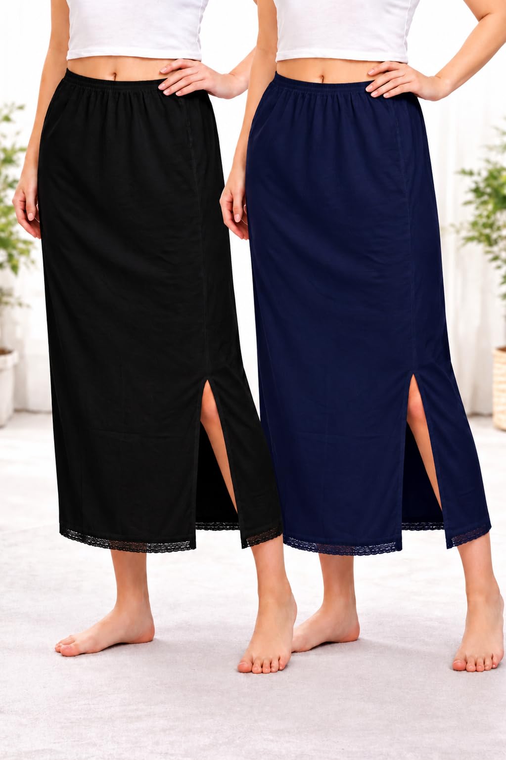 mybody Women's Cotton Ankle Length Maxi Skirt Slip - Pack of 2-picture-42