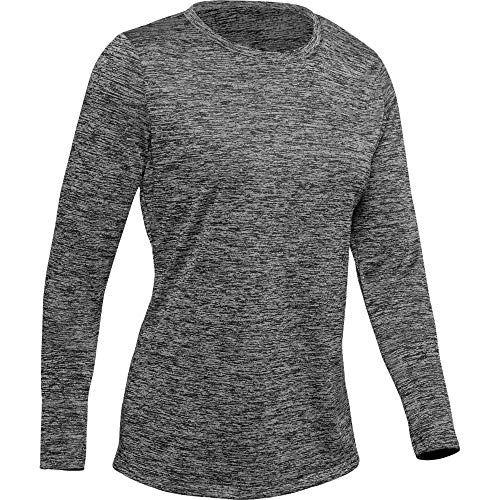 Under Armour Women's Tech Twist Crew Long-Sleeve T-Shirt, Black /Metallic Silver, Small