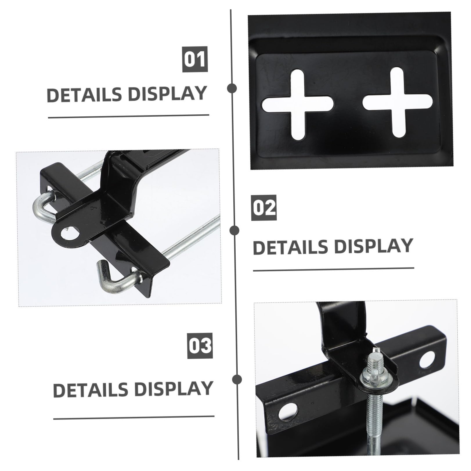 Support de Fixation de Batterie pour Voiture en Fer Noir, 1 Set