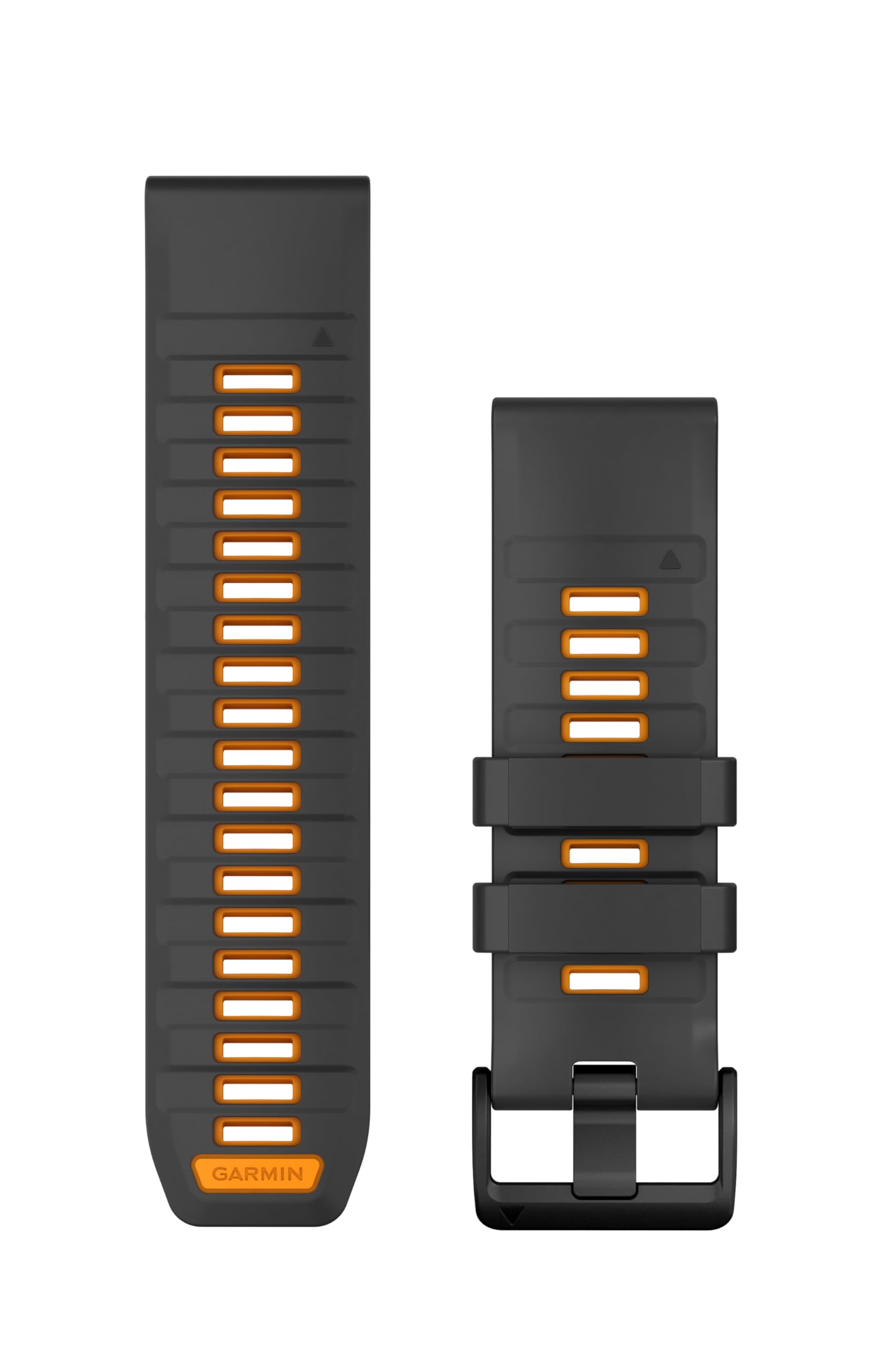 Garmin QuickFit, Silikonband, 20 mm, Schwarz/Kieselgrau, Graphit/SparkOrange, 26 mm, Modern