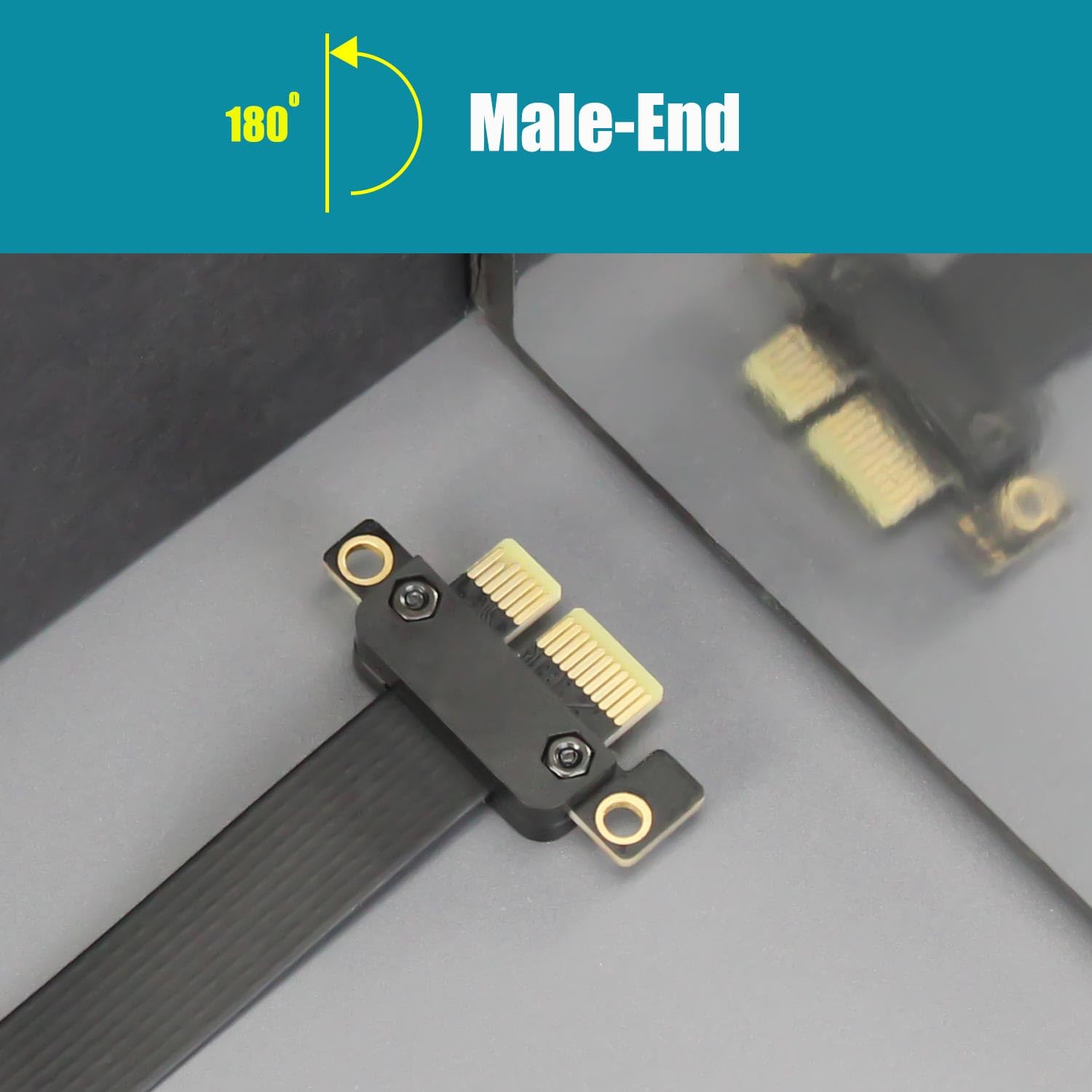 GLOTRENDS 200mm PCIe 3.0 X1 Riser Cable pour M.2, WiFi, Firewire, USB, cartes son, etc.